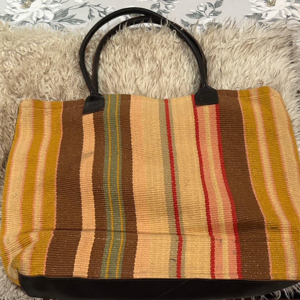 Dash & Albert rug company handwoven bag Striped  Multicolor Tote Bag